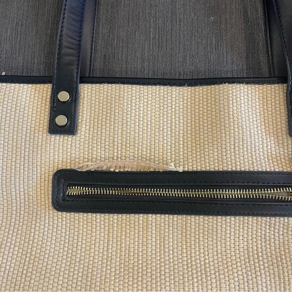 House of Harlow 1960 Aritzia Lined Straw Zippered Tote - Picture 3 of 9